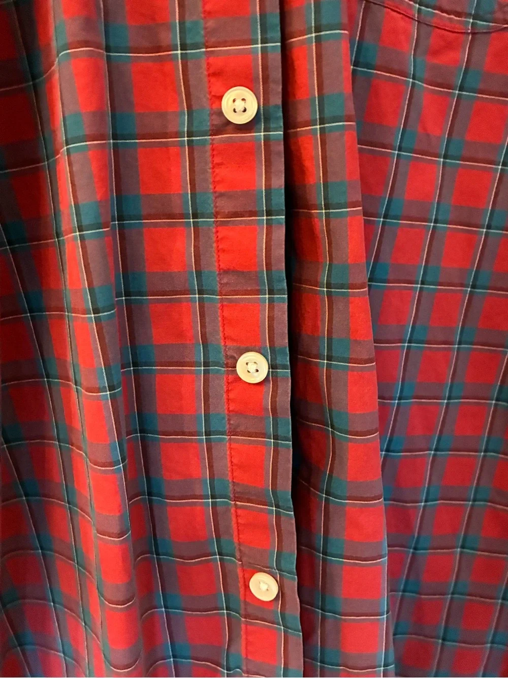 J.Crew Men’s Red Plaid 100% Cotton Button Down Shirt Size Large